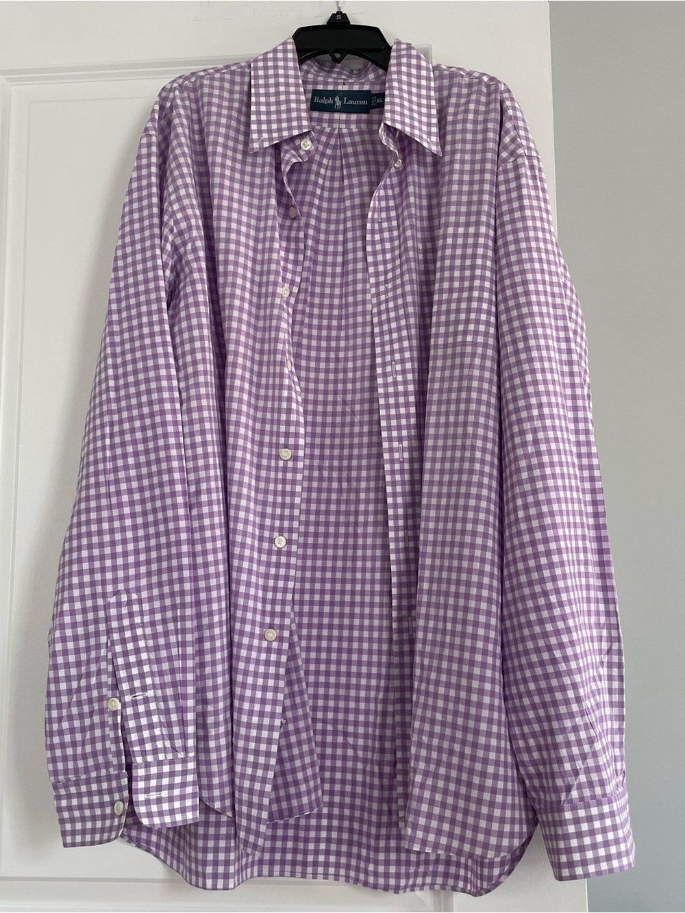 Ralph Lauren Lavender and White Gingham Dress Shirt